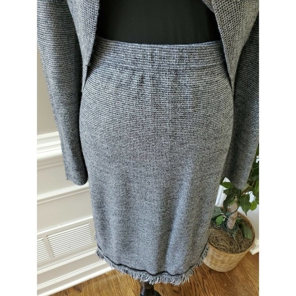 Karen Lessley Women's Gray 100% Acrylic Long Sleeve Button Two Piece Suits Small - Picture 5 of 10